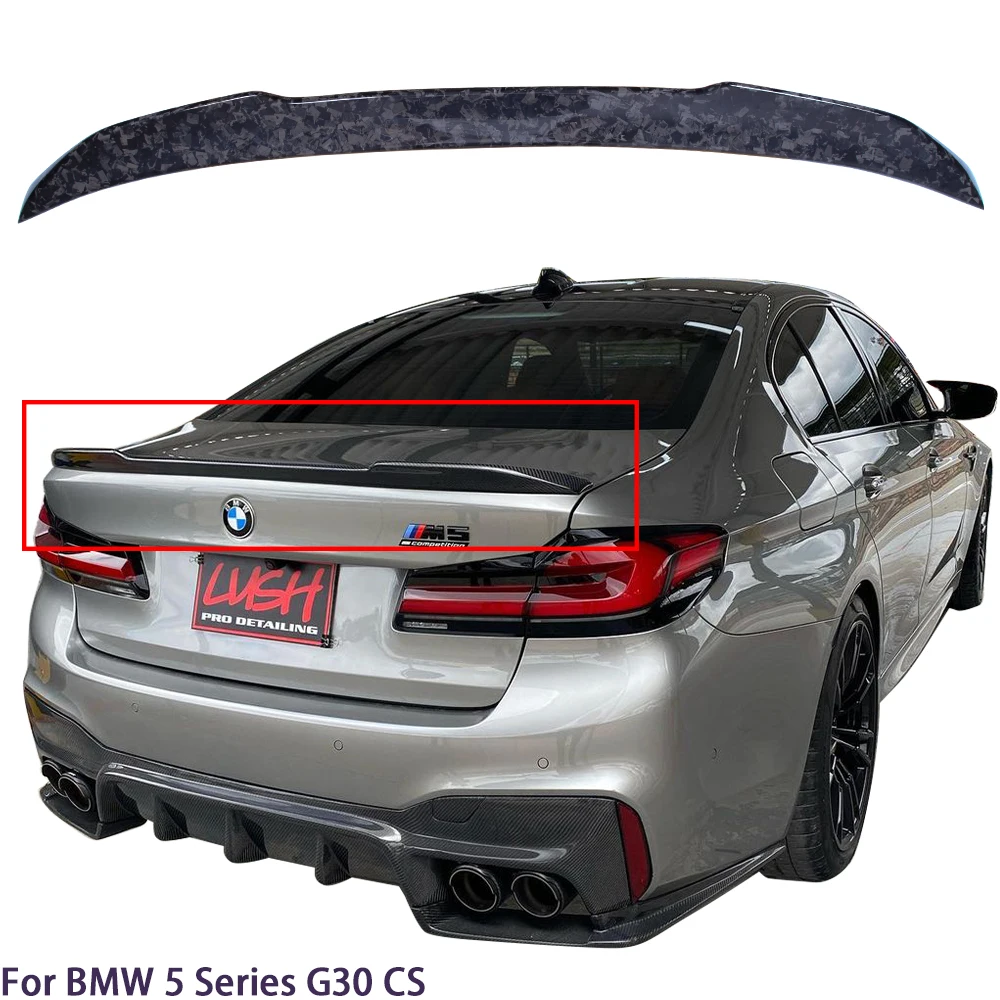 

For BMW 5 Series G30 G38&M5 F90 CS Style Forged Carbon Fiber Rear Spoiler Trunk Wing 2016-2023