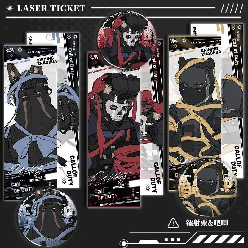 Call of Duty Tin Button Badge Ghost Konig Krueger Keegan Trendy Ins‑style Canvas Tote Bag School Backpack Exclusive Accessory