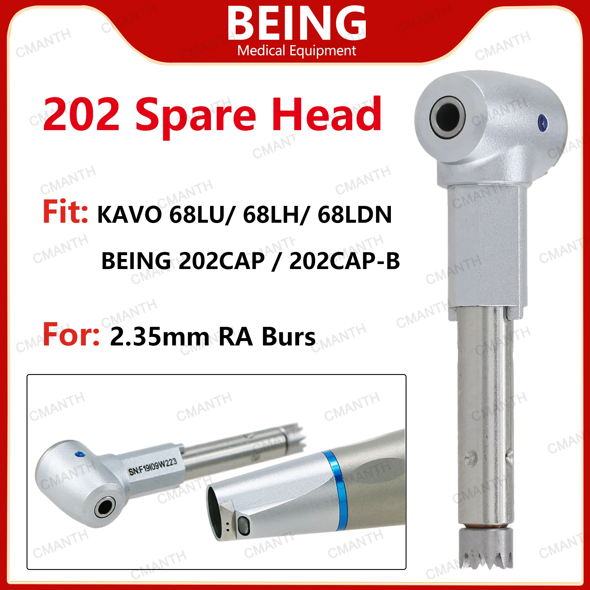

Стоматологическая угловая головка BEING, сменная головка для KAVO 68LU/68LH/68L 202CAP 202CAPB, медленный наконечник, аксессуары для стоматологии