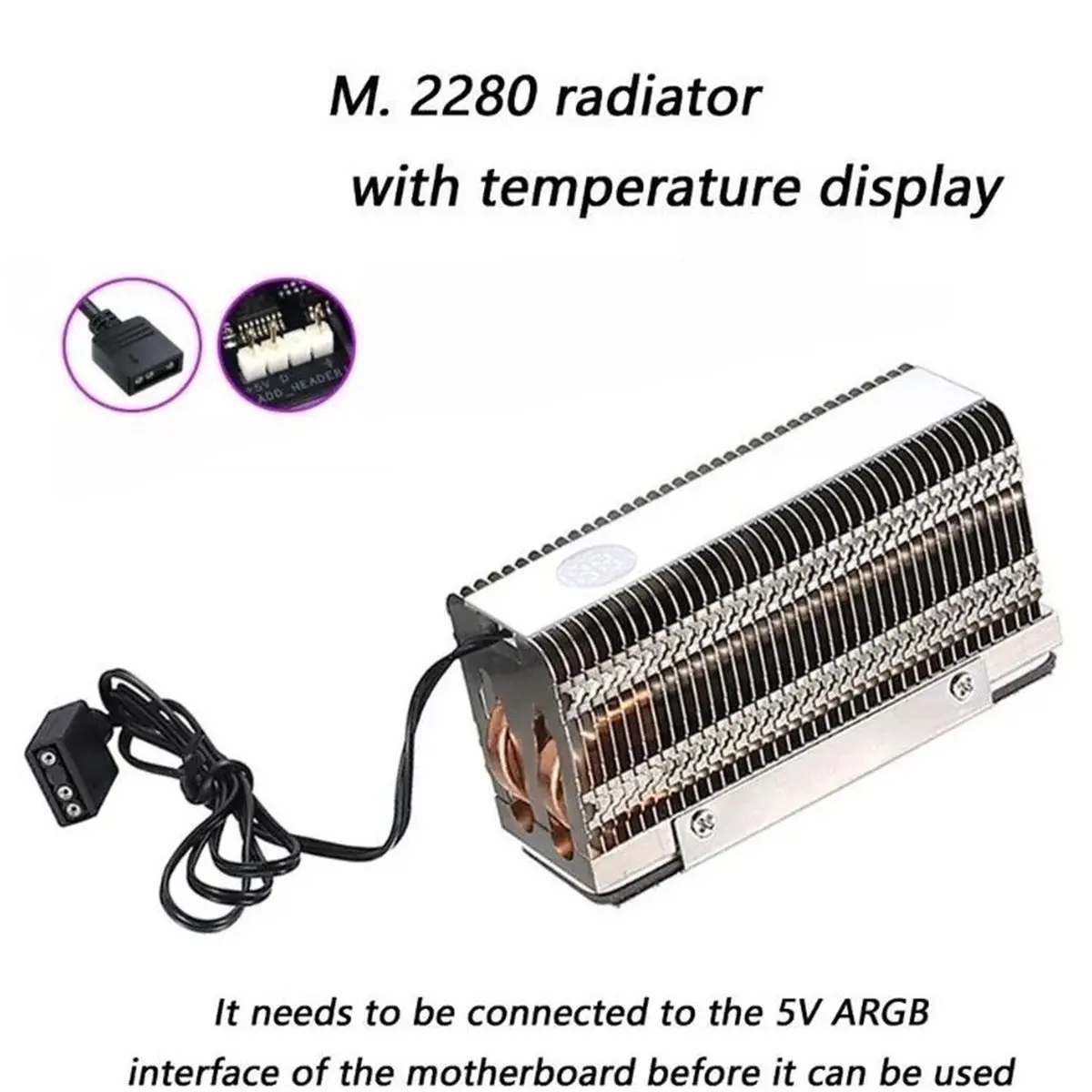 Multi-use Gear Whale M.2-2 Digital Dual Heat Pipe Heatsink M.2 2280 NVMe SSD Cooler with Thermal Pad Computer Accessories