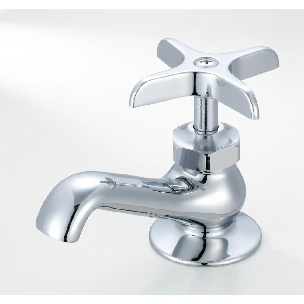 

Modern Single Handle Bathroom Faucet Chrome Finish 1-Hole Mount Water-Saving Basin Tap