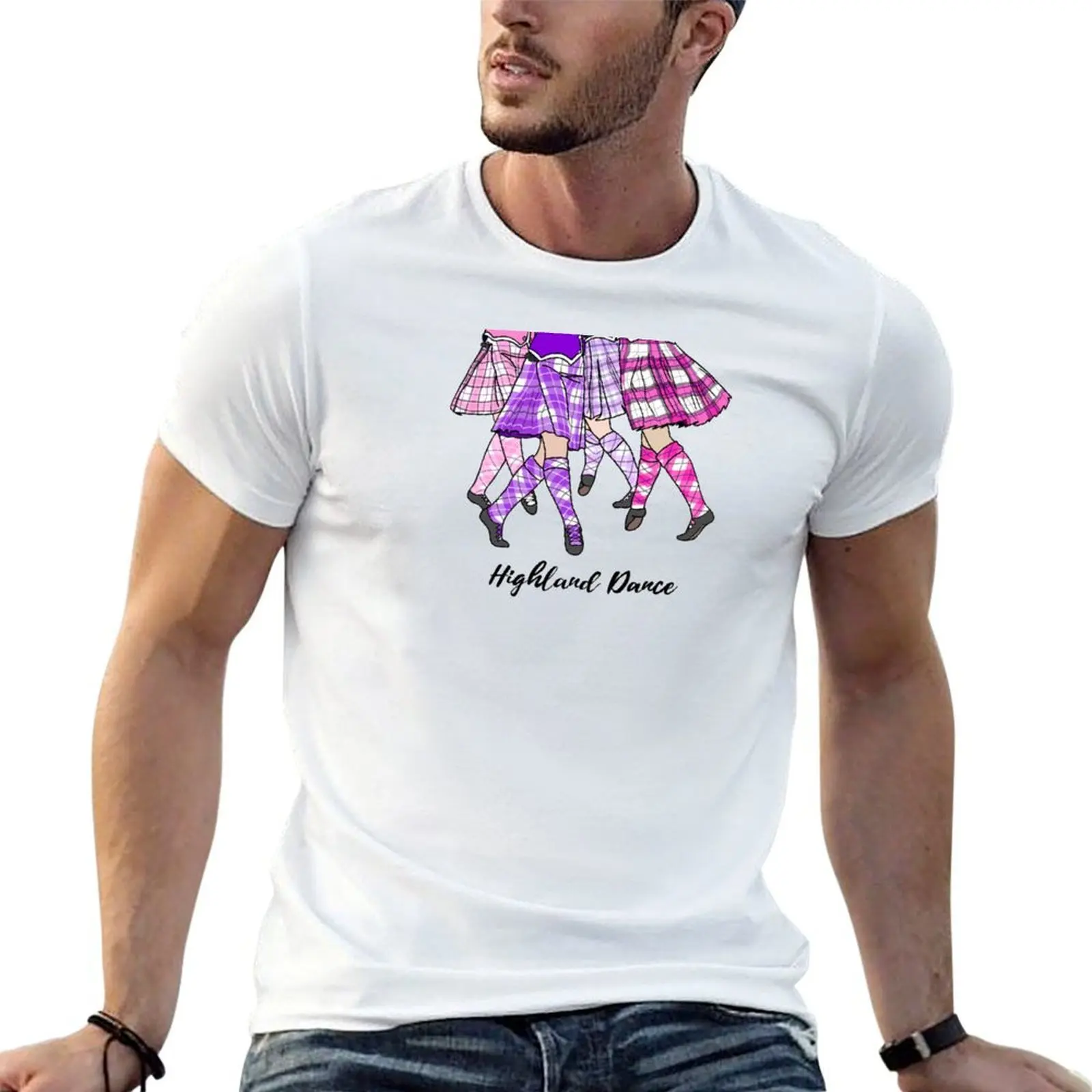 Swaying Kilts- Pink & Purple T-Shirt cute clothes topping clothing for men