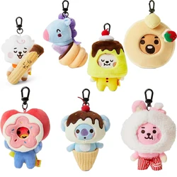 Kawaii Plush Pendant Doll Ornamento, Série Chimmy Rj Sobremesa, Bt21 Desenhos Animados, Cookky Cooky, 10cm