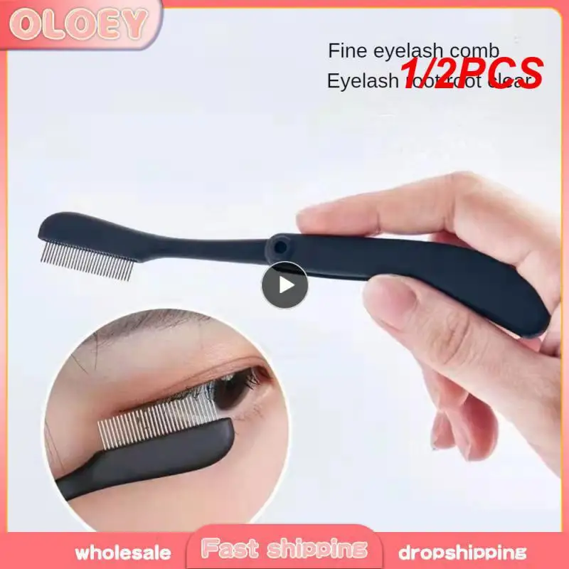 Recourbe-cils en métal pliable, maquillage beauté, séparateur de cils, brosse à cils, peigne à sourcils, mascara pliable, cosmétique, 1,2 pièces