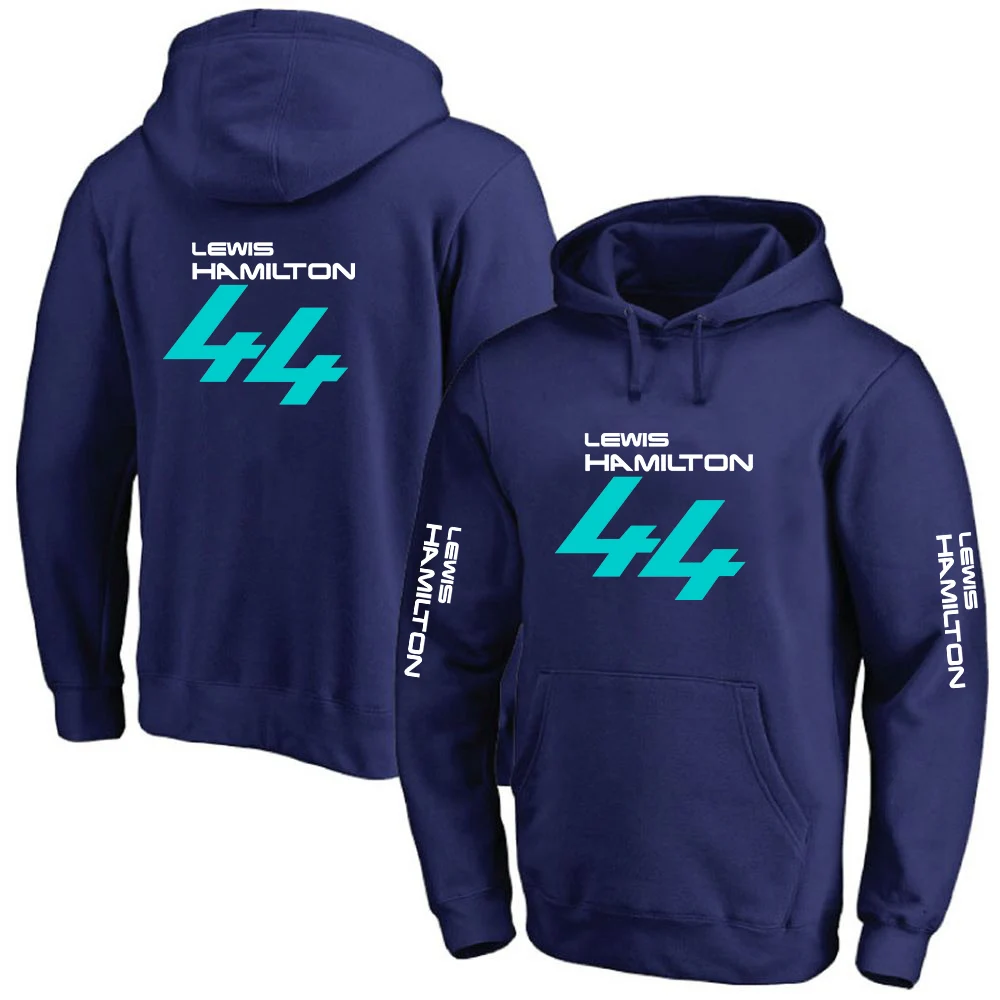 F1 Driver Lewis Hamilton Digital 44 Men's Solid Color Hoodie   Autumn High quality Casual comfortable sweatshirt Fleece Pullover