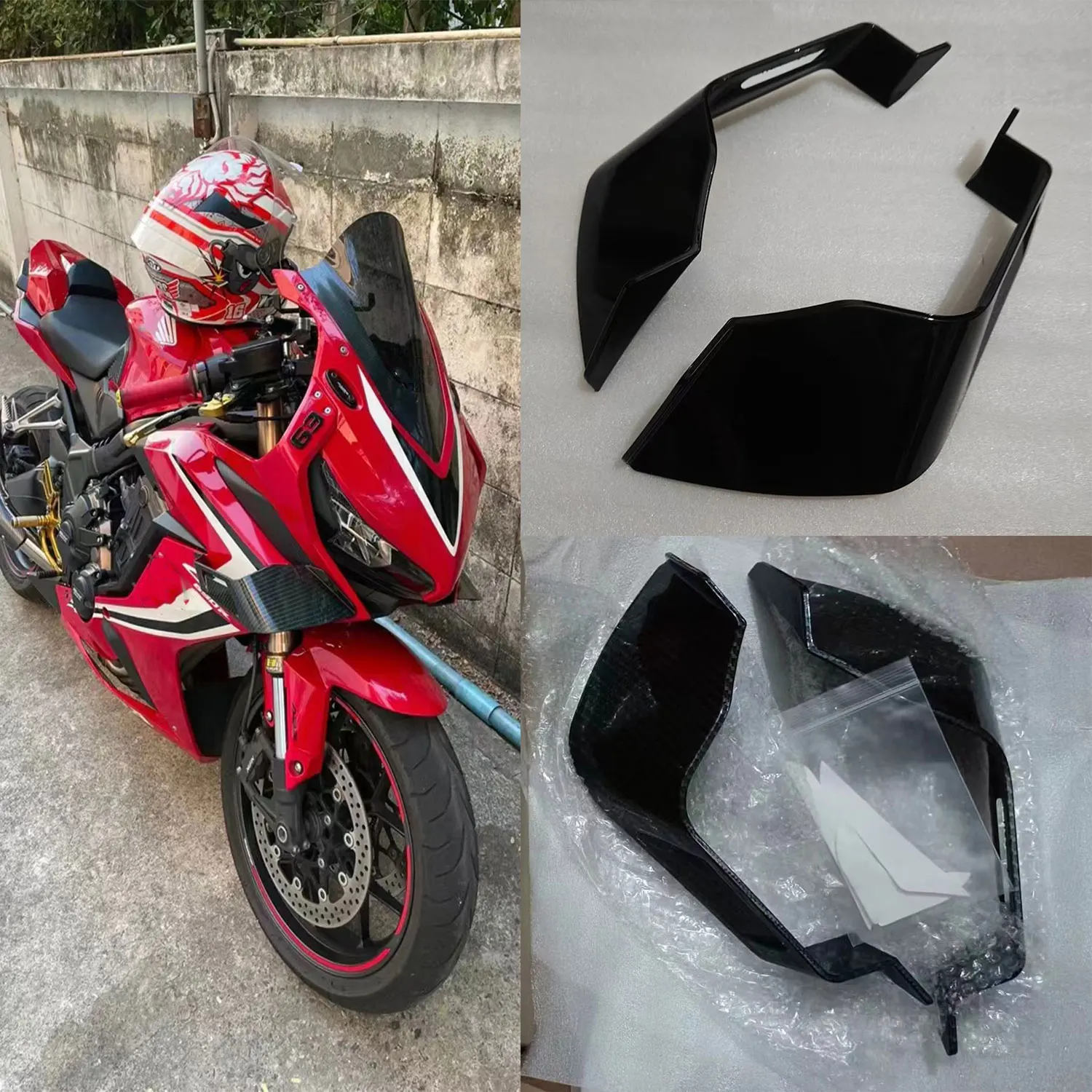 For Honda CBR650R CBR500R CBR400R 2019 2020 -23 2024 Motorcycle Winglets Aerodynamic Wind Side Wings Spoiler Fairing Accessories