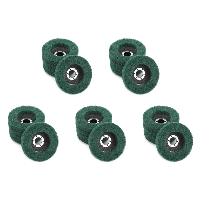 

25Pcs Nylon Fiber Flap Wheels Polishing Buffing Wheel Scouring Pad Grinding Disc For Angle Grinder For Metal Polisher