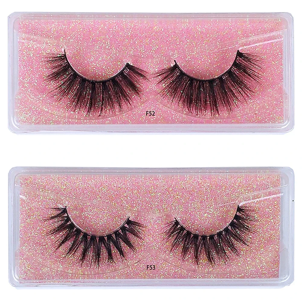 Pacote de cílios postiços Maquiagem, macio, grosso, macio, 3D Mink Lashes, Natural, Bulk Atacado, 20 pares