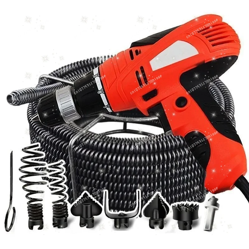 Professional Electric Drain Cleaner 16mm Dense Spring Drain Cleaner Automatic Pipe Blockage Remover