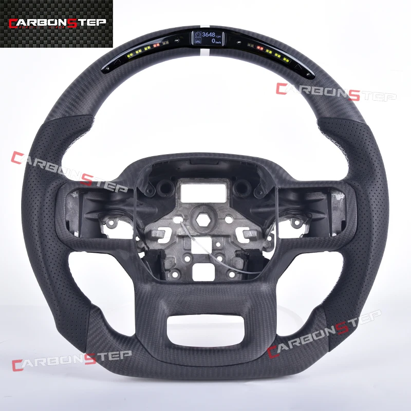 

Custom LED Display Matte Carbon Fiber Car Steering Wheel For Ford F150 Raptor