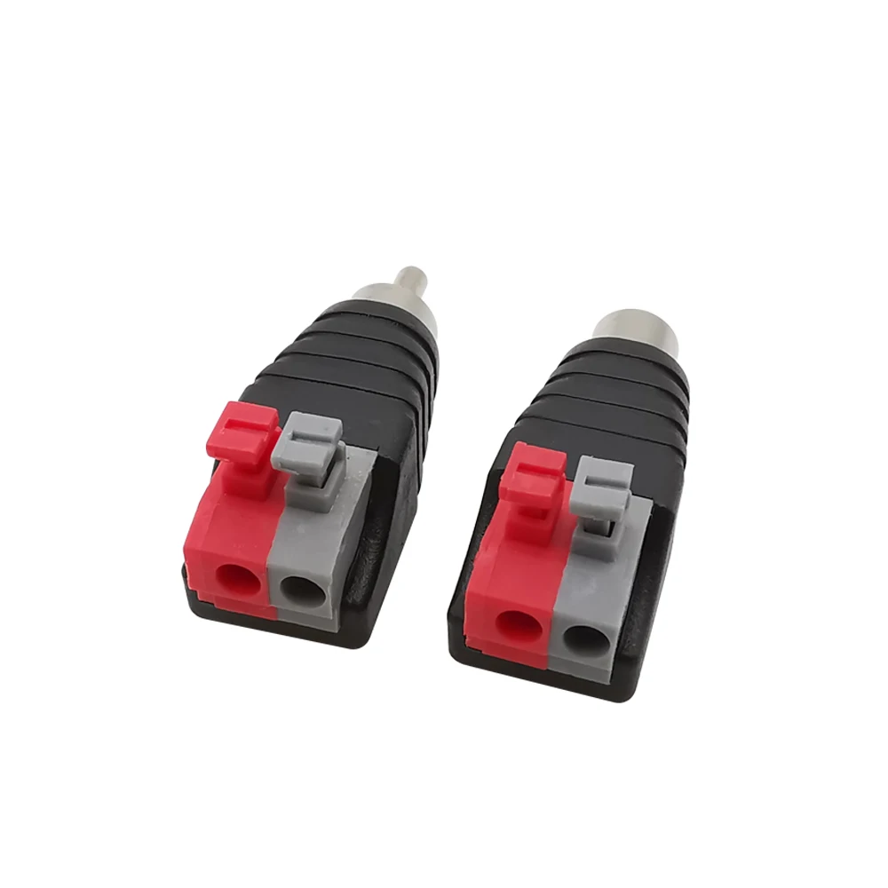 RCA Connector Male Female Socket Speaker Wire Cable Jack Press Plug RCA Connectors Adapter Cable Terminal