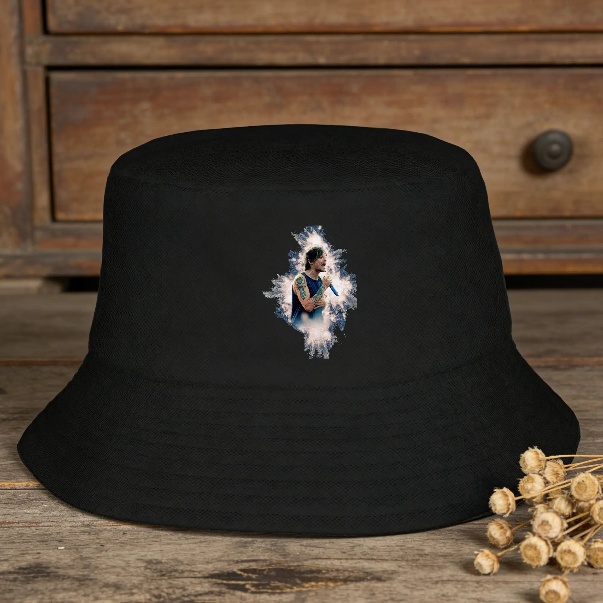 Unisex Louis Tomlinsons Vintage Bucket Hat  Soft Fold Fisherman Hats Spring Funny Vacation Caps Hawaii Design Sunscreen Hat