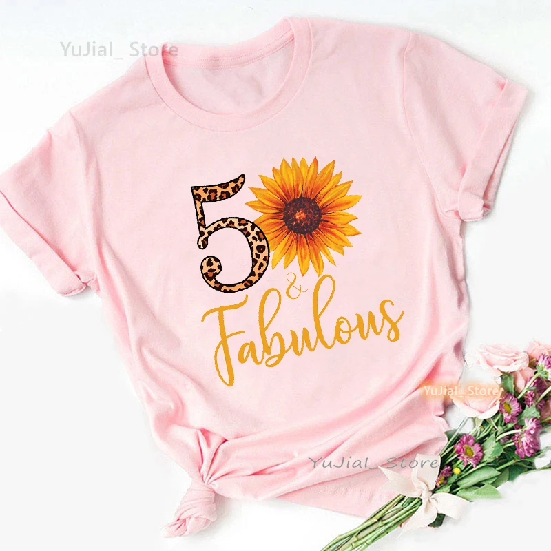 Leopard High 50th T Shirt Women This Queen Makes 43/46/49/50 Look Fabulous Graphic Print T-Shirt Femme Harajuku Shirt Summer Top