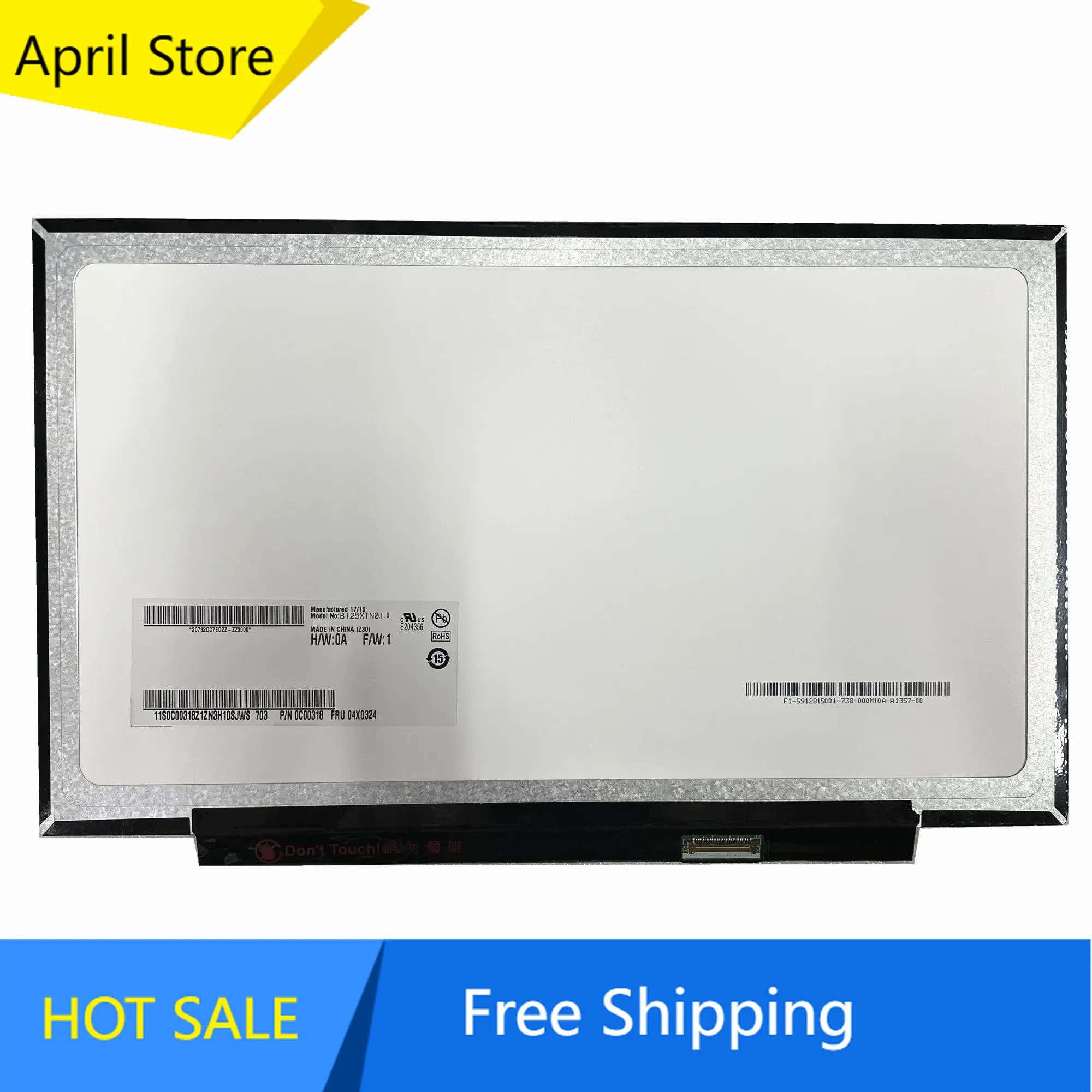 

B125XTN01.0 fit HB125WX1-200 M125NWN1 LP125WH2-TPH1 12.5'' Laptop LCD Screen 1366*768 EDP 30 Pins with no screw holes