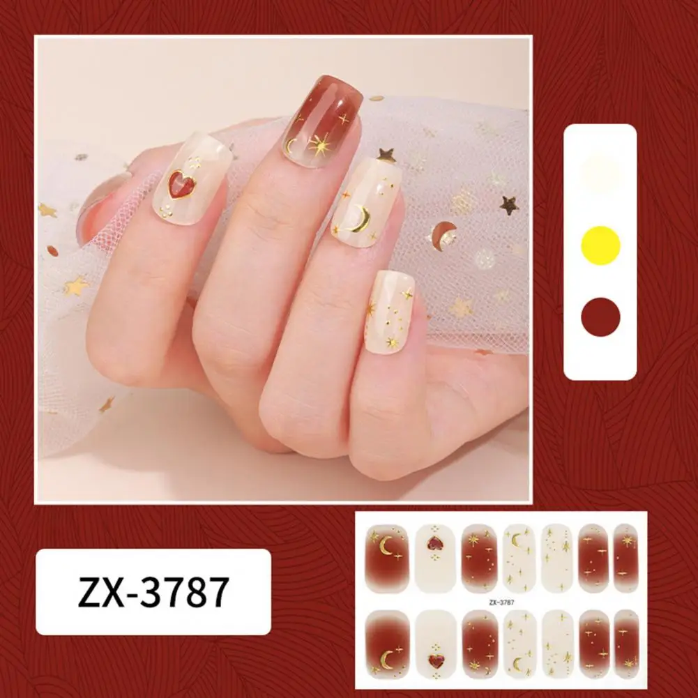 Quick Nail Art Stickers Lightweight 3d Nail Sticker Set Quick Diy Christmas Manicure Art Decal for Comfortable Simple Nail