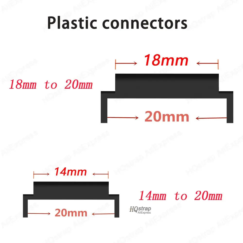 1 Par Adaptador de Relógio Banda Conector 14/18mm Para 20mm para Relógio Huami 3 Conectores De Metal Plástico Verge 20/22mm Para 22mm Acessórios