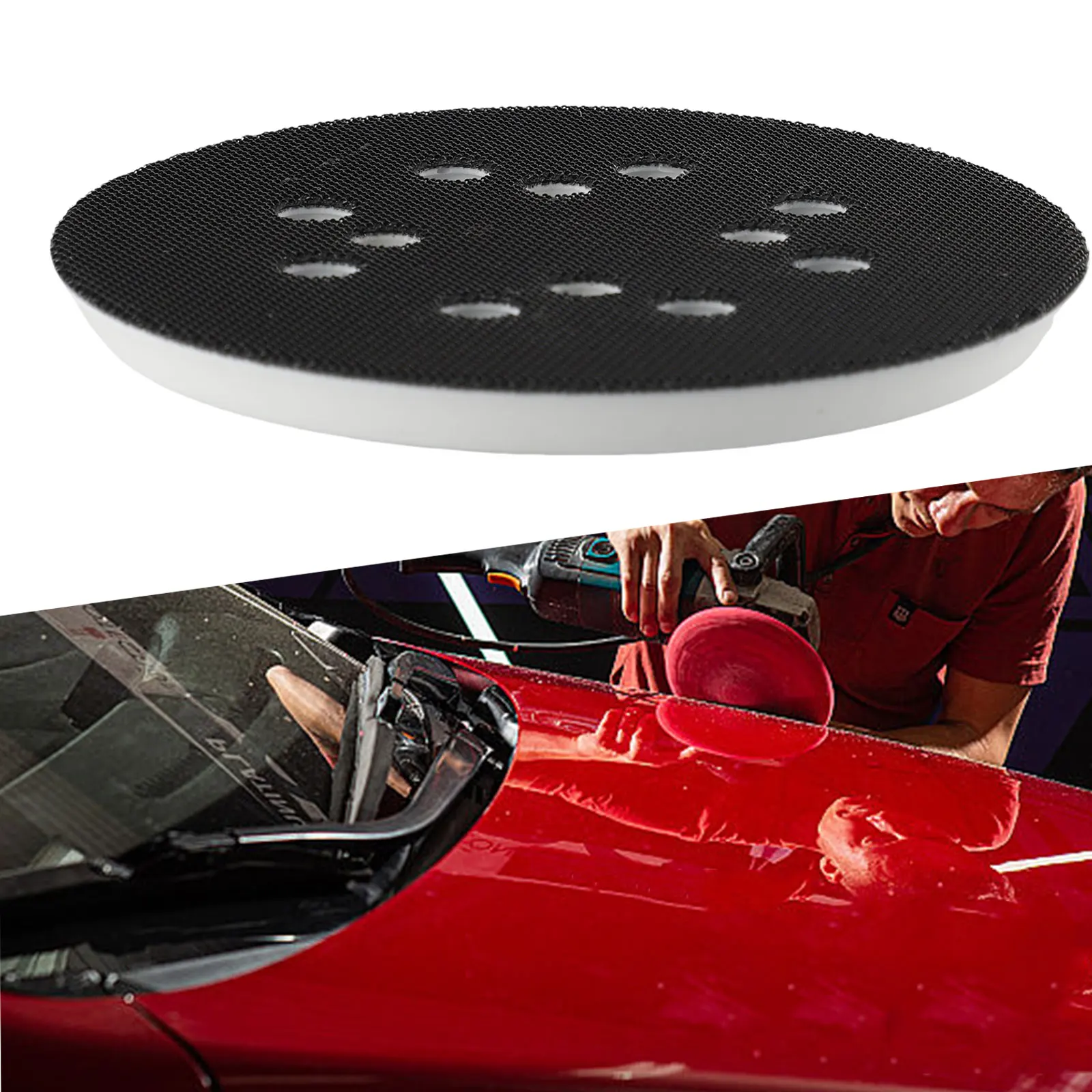 Platorello di supporto di alta qualità Power Tool 1pc tampone abrasivo di ricambio 5 pollici/125mm 8 fori accessori gancio e anello