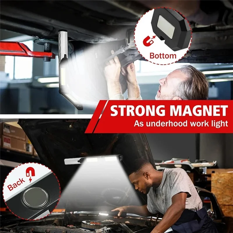 

A36T-Magnetic Multifunctional LED Work Light, USB Rechargeable - Ideal For Camping, Fishing, And Outdoor Use