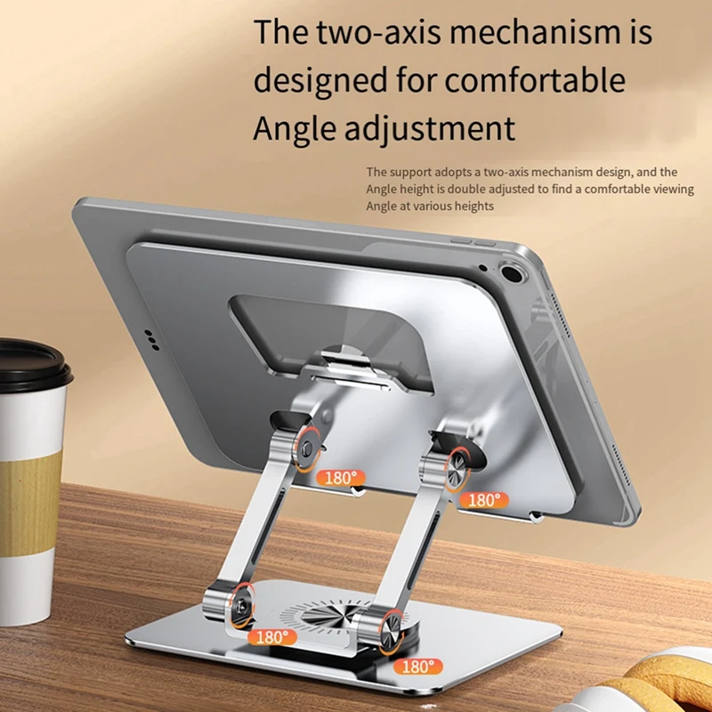 Universal Laptop Stand With 360° Rotating Base, Adjustable Height Multi-Angle, Foldable Mounted Reading Bookshelf-AC47