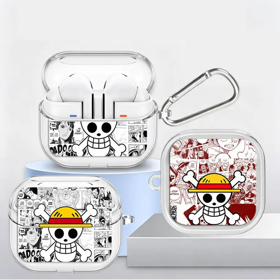 Case For Samsung Galaxy Buds 2Pro 2 3 FE 4 Pro 3Pro 4Pro Live Clear Earphone Cover With Hook OneS P-ieceS Logo