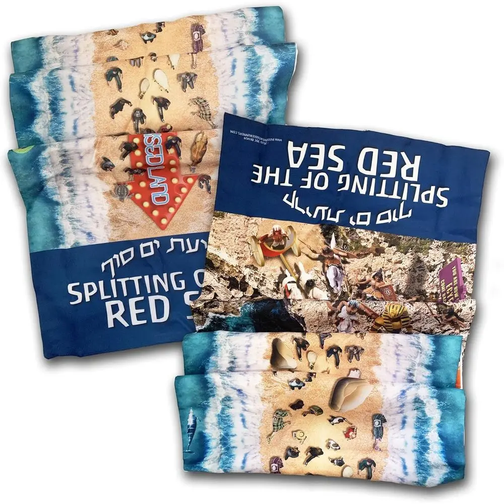 

Polyester Red Sea Passover Table Runner - Vibrant, Detailed, 18 x 90, Ideal for Table Settings (Blue)