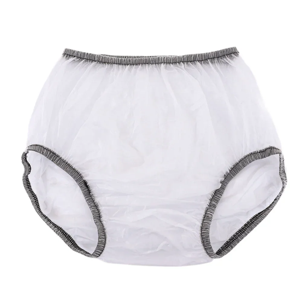 

1pc PVC Adult diaper cover Elastic Waist plastic shorts for Elderly Men And Women transparent waterproof diaper pants
