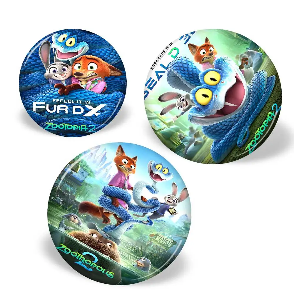 Z-Zootopia Vintage Tinplate Soft Button Pin Brooch Metal Badge Custom Jewelry Accessories Hat Bag