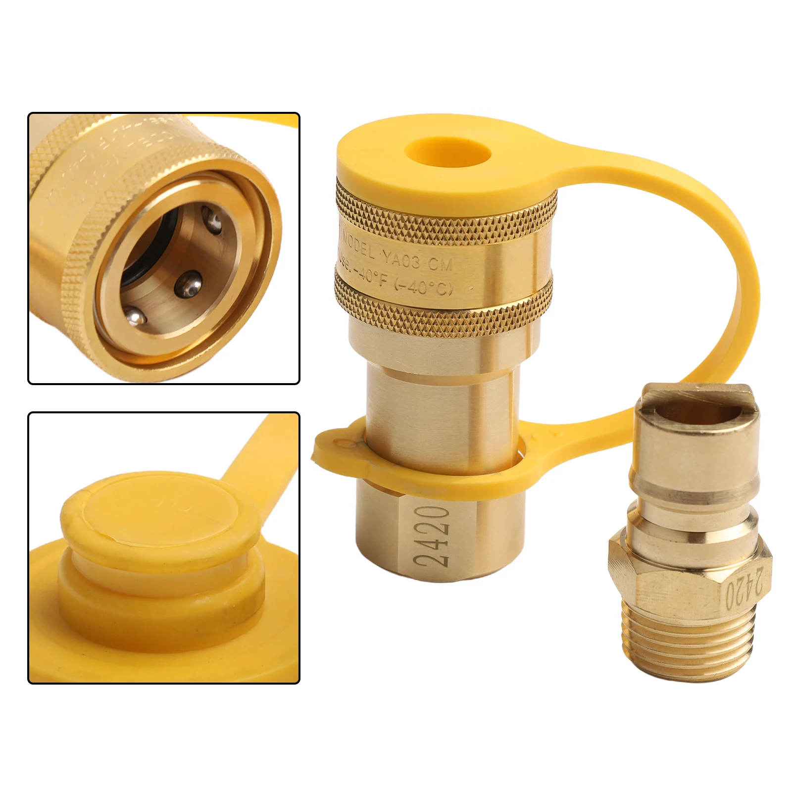 1/2 Inch Gas Adapter Brass Quick Connection Adapter For Equipment Installation Secure And Tight Connection Brass Material