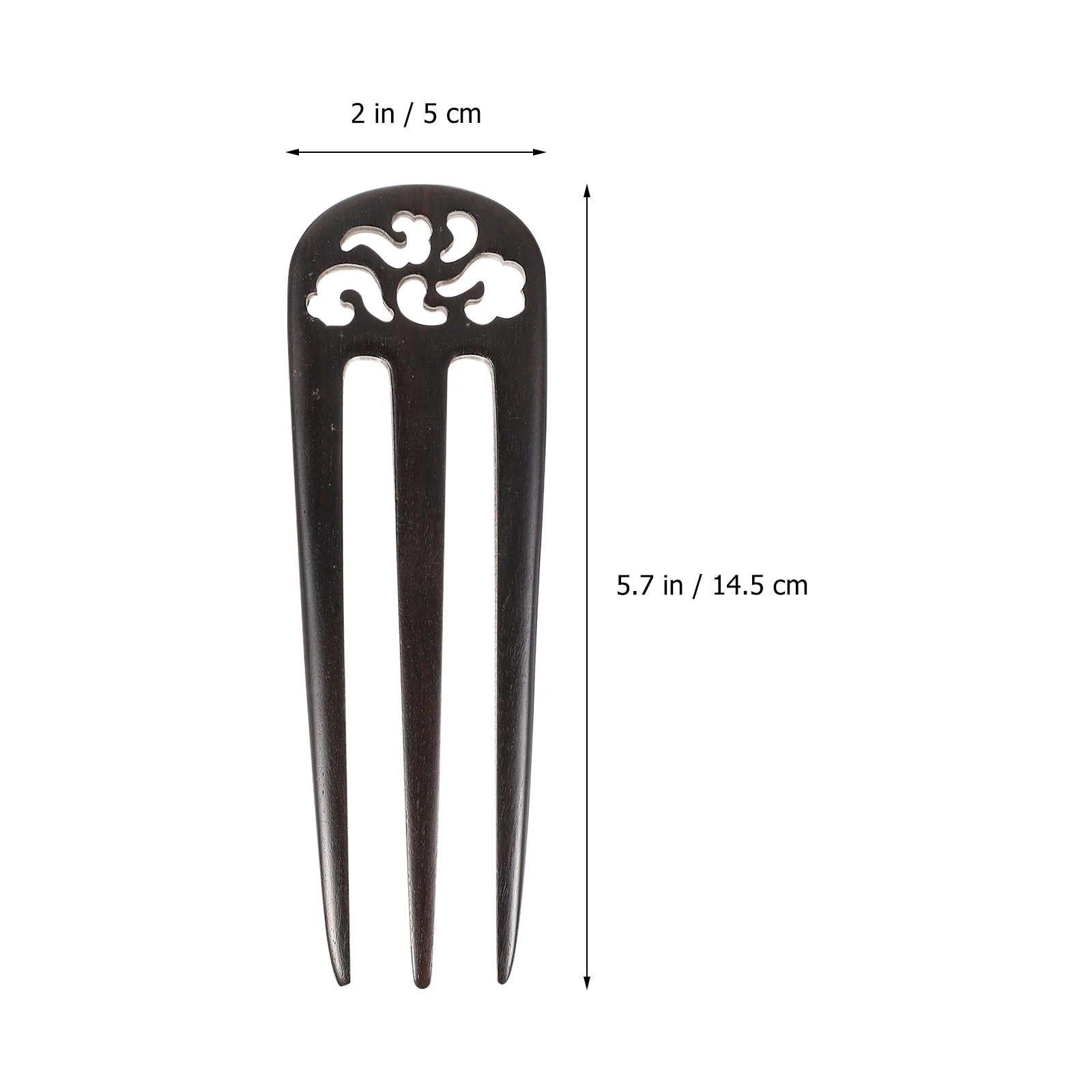 

Vintage Style Hair Stick Hollow Wooden Clips Fashion Decor French Curving Carved Hairpins Prongs Durable Elegant