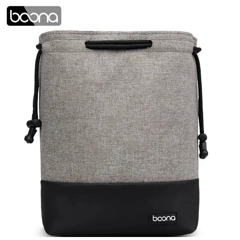 BOONA Camera Storage Bag Drawstring Stitching Design Waterproof Photo Mirrorless Lens Bag For Canon Nikon Sony Pentax Case 2023