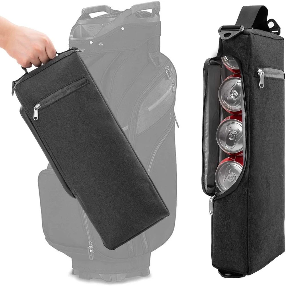

1 PC Golf Cooler Bag Wine Beer Drinks Ice Bag Black Oxford Cloth Thermal Insulated Drink Carrier Outdoor Sports Refrigerated Bag