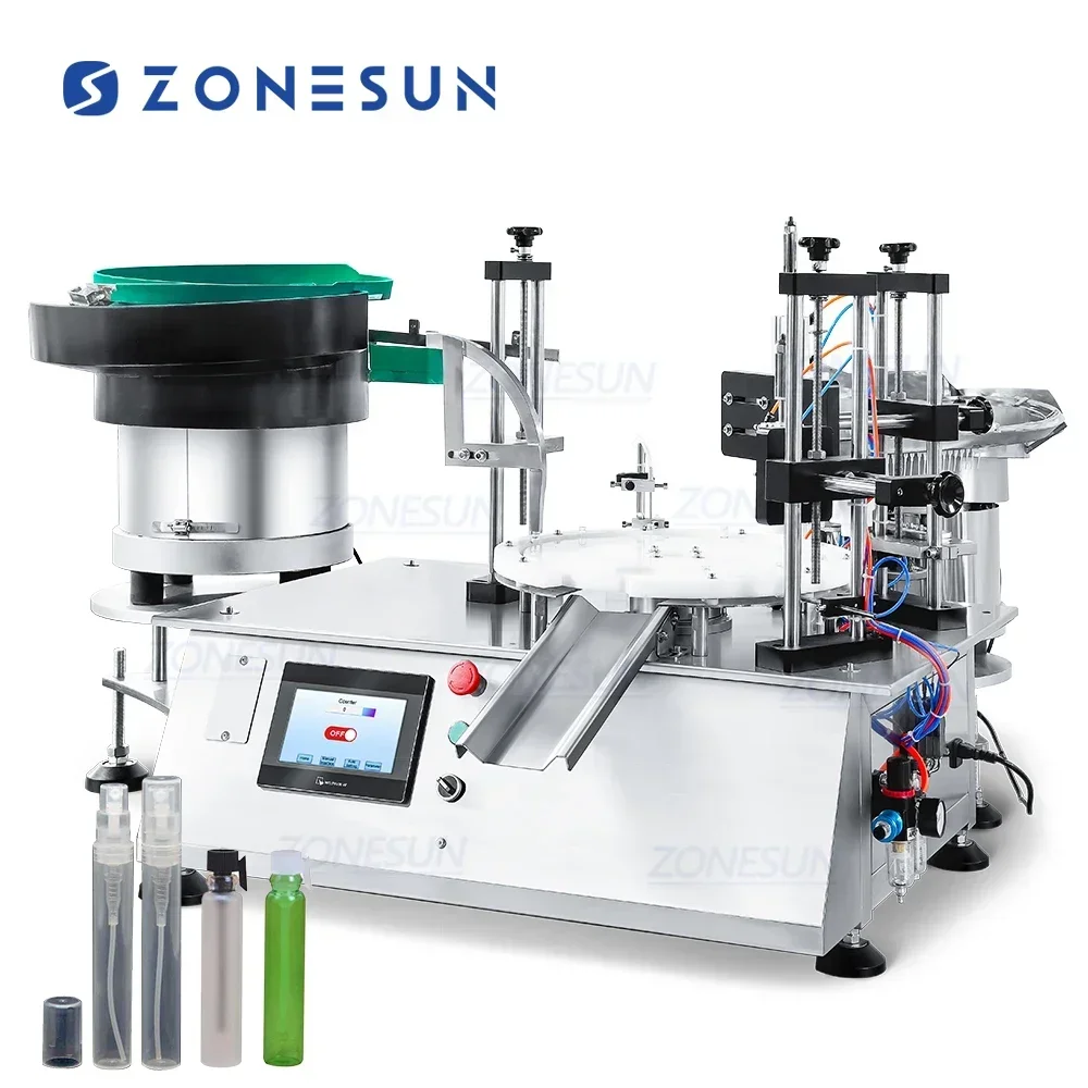 ZS-AFC7C Automatic Tabletop Peristaltic Pump Perfume Glass Tube Sample Vial Bottle Filling Cap Pressing Capping Machine