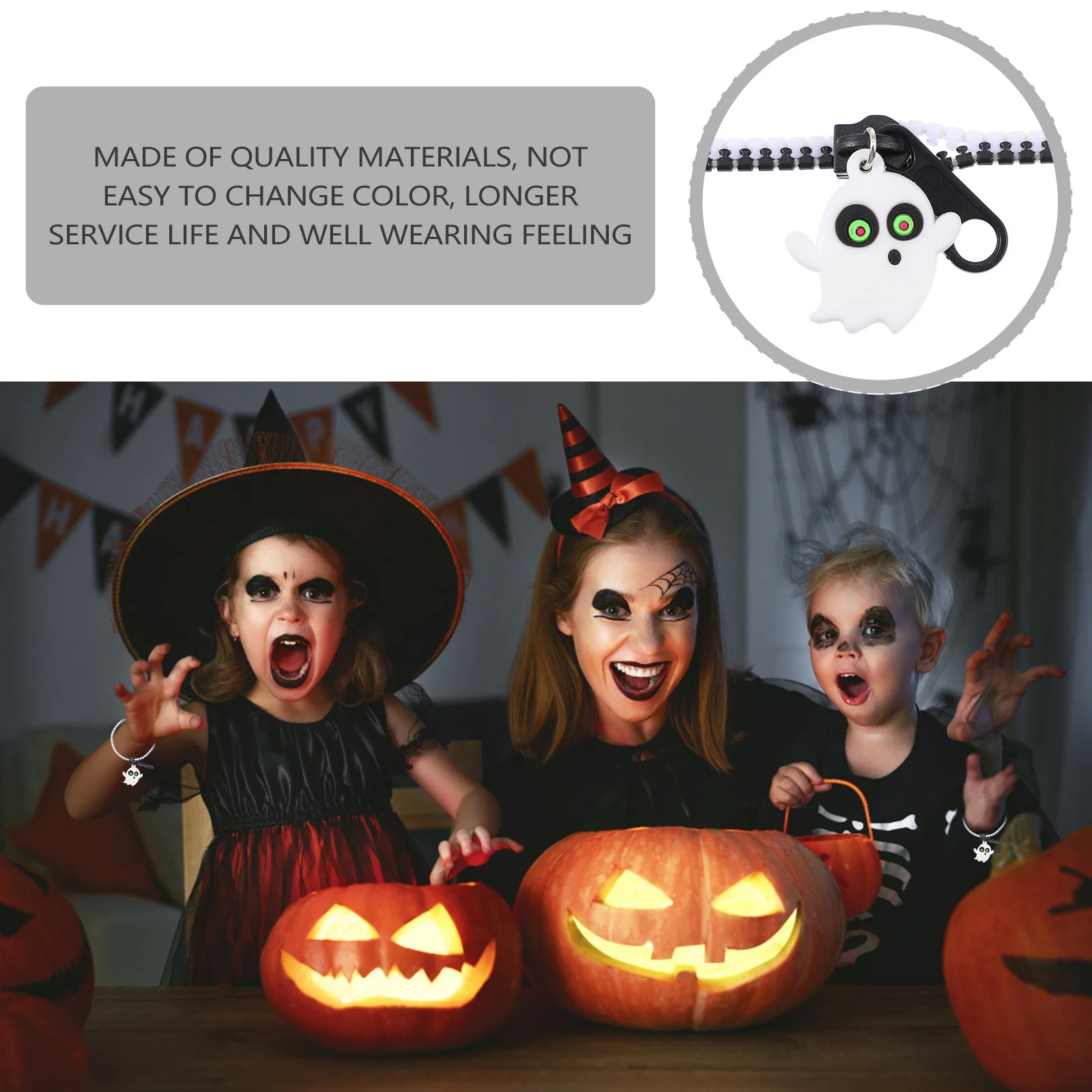 10 قطع هالوين زيبر البلاستيك سوار الإسورة الاطفال الإجهاد الحسي الإغاثة المضادة للقلق حزب صالح سستة سوار