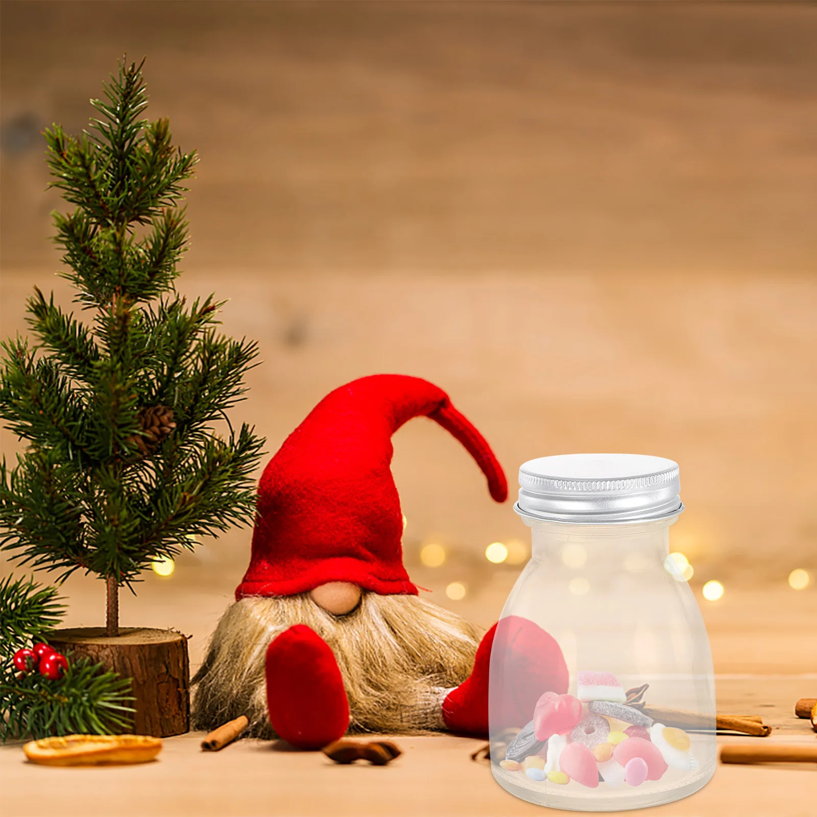 

6Pcs Kitchen Storage Sugar Jar Glass Candy Bottle Sealed Aluminium Cover Cans for Food Preservation Tea Flour Grain Storage