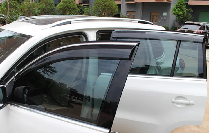 For Land Rover Discovery 3 Discovery 4 LR3 LR4 4pcs/set Smoke Sun Rain Visor Vent Window Deflector Shield Guard Shade