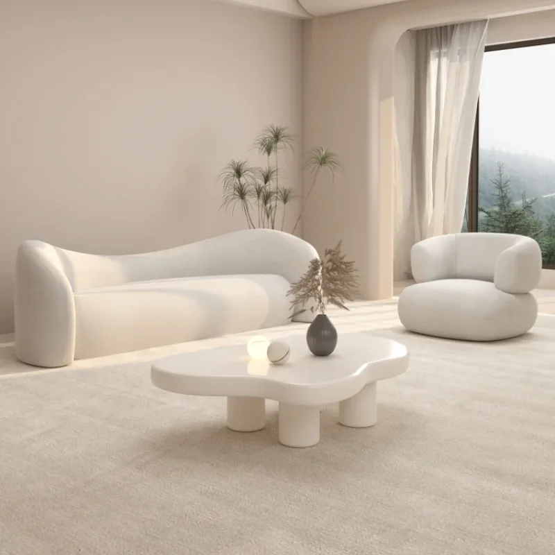 Cream wind fabric sofa simple modern clothing store beauty salon reception lounge area