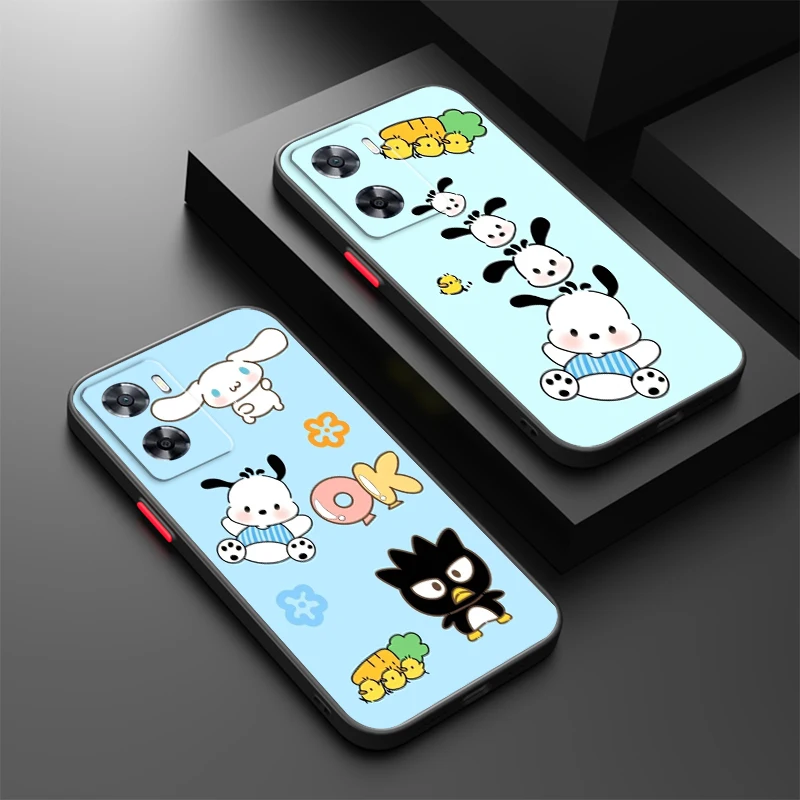 Sanrio Cute Pacha FDog Cartoon Frosted Translucent For OPPO X5 X3 A54S A5 A94 A16 A53S A57 A74 A72 A96 A98 A78 5G Cover