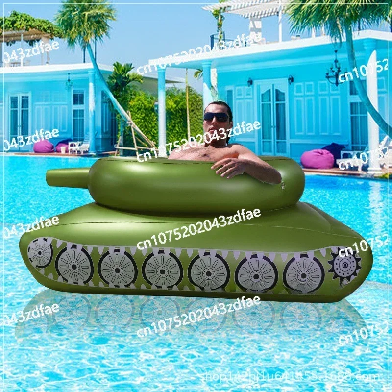 Inflatable water jet tank water battle toy TANK pool party water spray car swimming ring