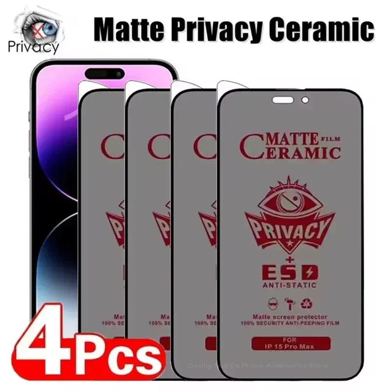 1-4Pcs Matte Ceramic Privacy Screen Protector For Xiaomi Redmi Note 13 Pro 5G 12 11 10 9 8 13C 12C 10C 9s 10s 9T 9A 9C 11A 8T