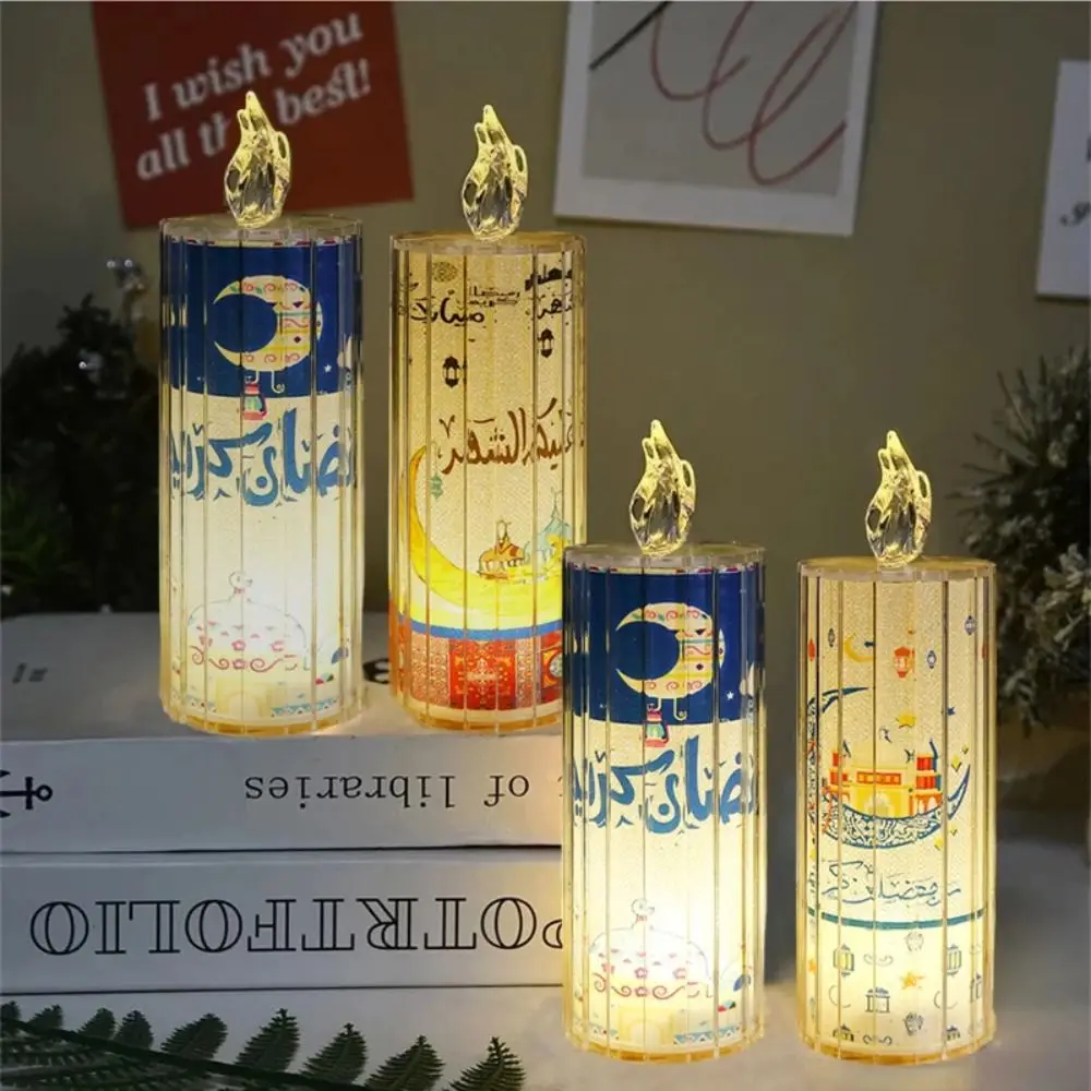 

Eid Mubarak LED Lamp Ramadan Festival Decor LED Lantern Light DIY Crafts Islamic Muslim Party Decor Electronic Candle Lamp