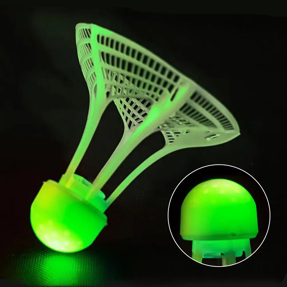 1PC Night Luminous Windproof Badminton Ball With LED Light Outdoor Nylon Plastic Ball For Badminton Training