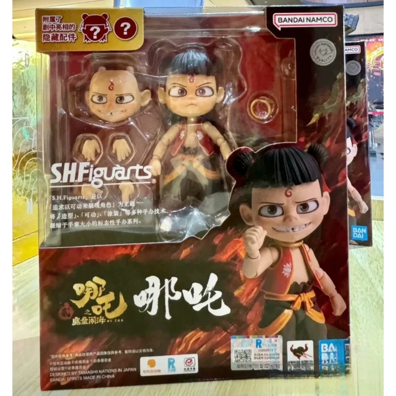 

In Stock Bandai SHF Nezha Disturbing The Sea Demon Child Dragon King Third Prince Ao Bing Action Figure Model Collectible Gift