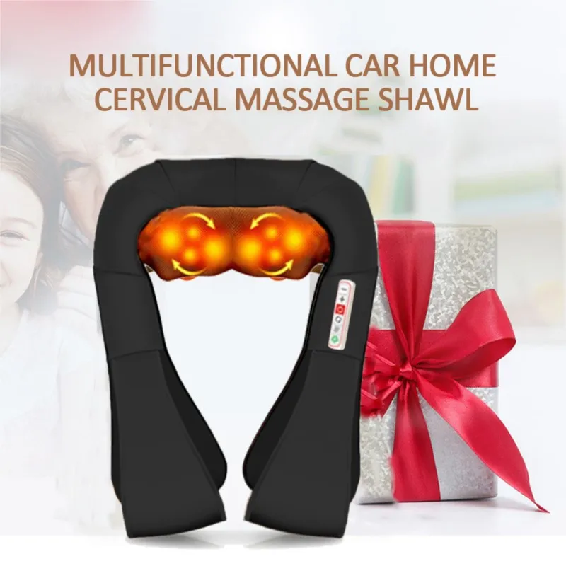 U Shape Electrical Shiatsu Back Neck Shoulder Body Massager Infrared Heated Kneading Car/Home Massagem