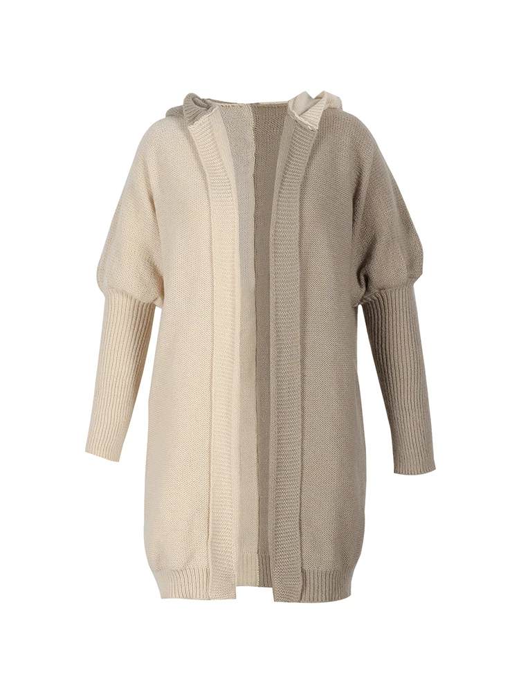 سترة نسائية محبوكة بقلنسوة سترة دافئة للخريف والشتاء ملابس خارجية عصرية مريحة لأشهر برودة #4