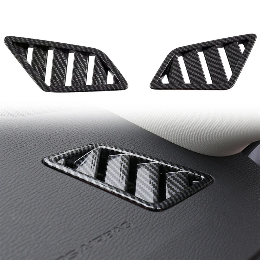 CGZ لميتسوبيشي أوتلاندر 2022 2023 2024 LHD!!! الكربون الأسود العلوي A/C منفذ تنفيس الهواء تنفيس ديكور غطاء الكسوة 2 قطعة
