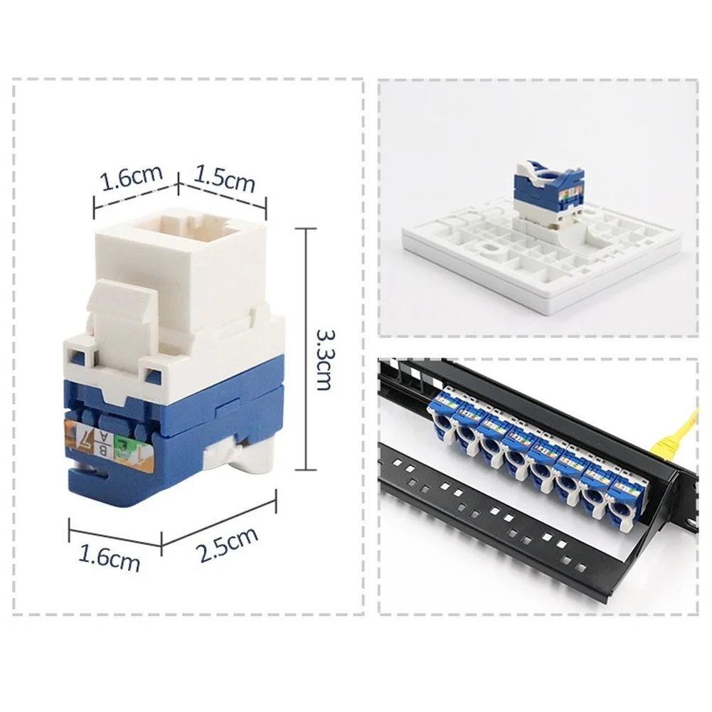 Cat6 180 Degree Rotating Network Connectors 10 Pack for Seamless Integration into For data Center and Office Wiring Systems