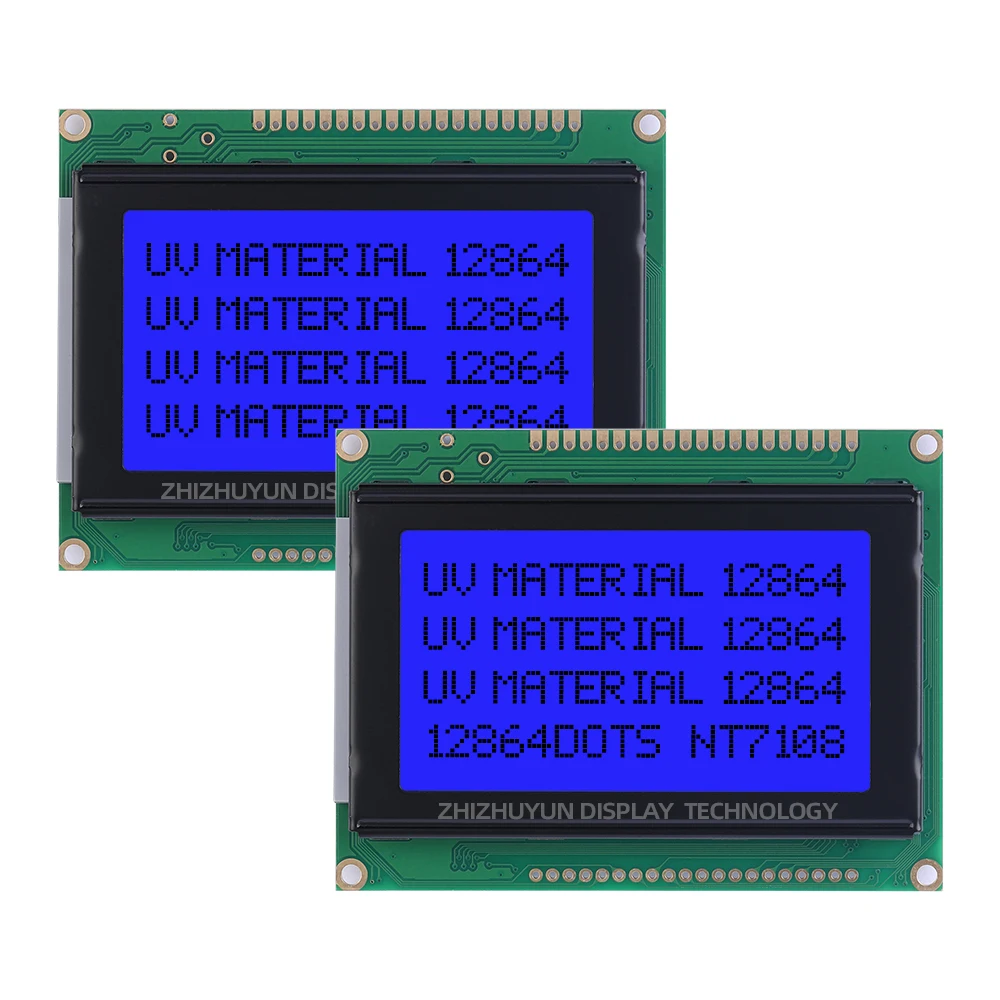 안정적 공급 장치, 12864J-3 UV 소재 앰버, 백라이트 12864 포함, 128x64 모듈, 5V 전원 공급 장치