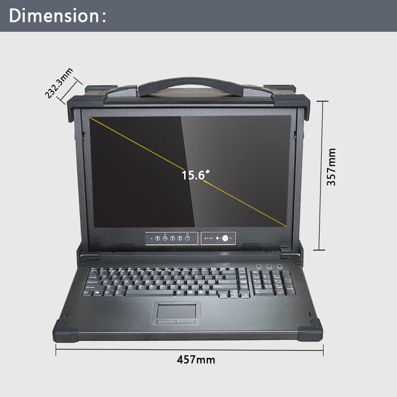 15.6 Inch Industrial Downward Portable Computer Supports MINI-ITX Motherboard Installation Space Left(Optional) Rugged Laptop