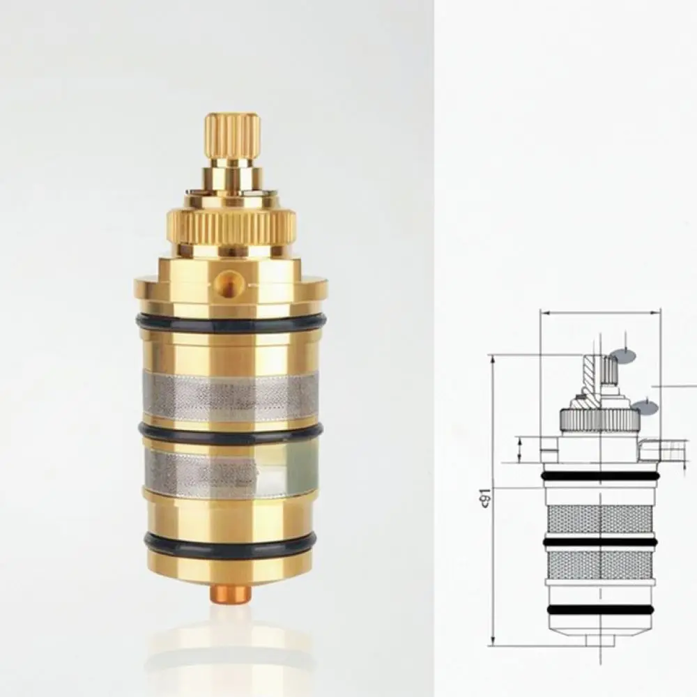 Thermostatic Valve Brass Shower Mixing Spool For Flola Faucet Temperature Control Replacement Home Repair