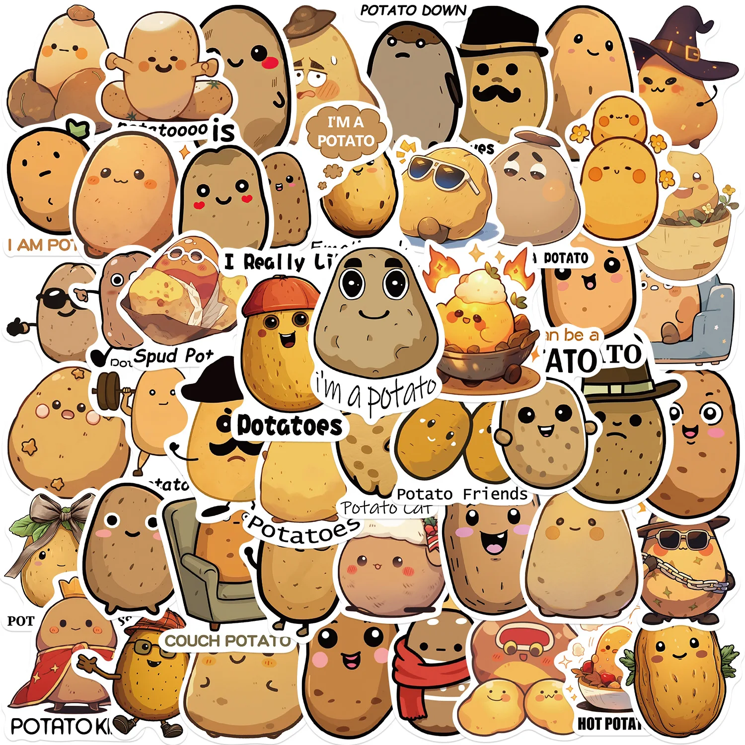 10/30/50Pcs Original and interesting potatoes Stickers For Suitcase Skateboard Laptop Luggage Phone Car Styling DIY  Pegatinas